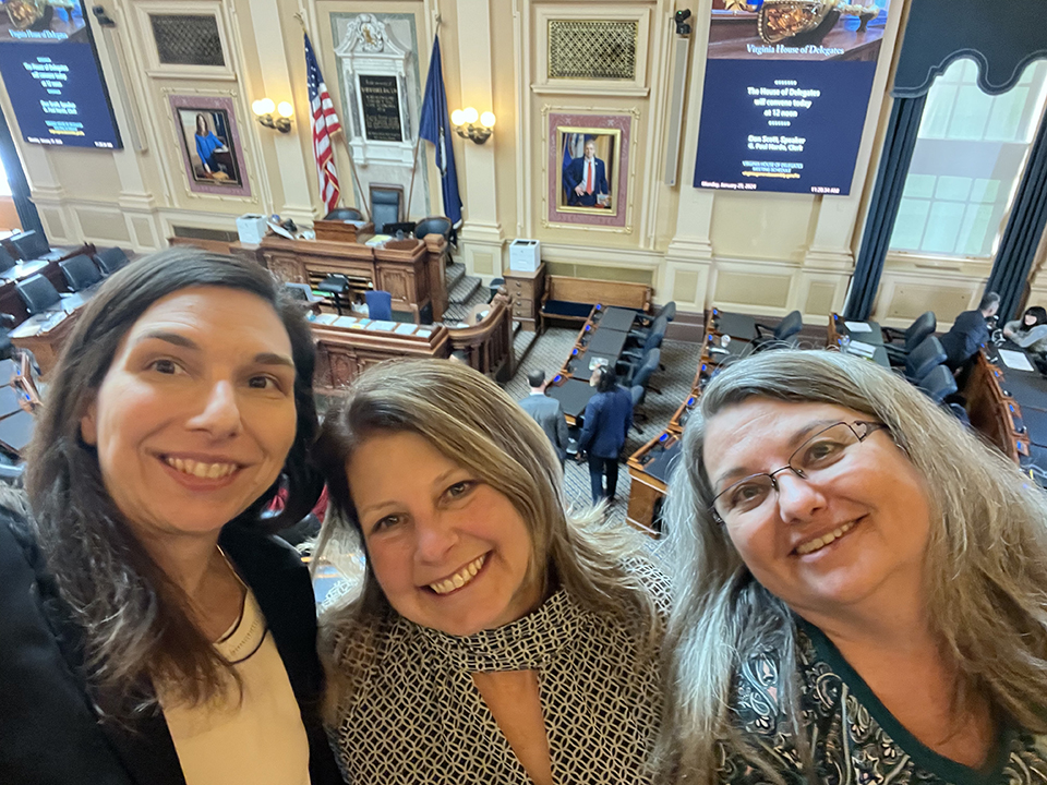 Members of the Virginia Adoptee Rights Alliance at the Virginia House of Delegates chamber in Richmond Virginia.